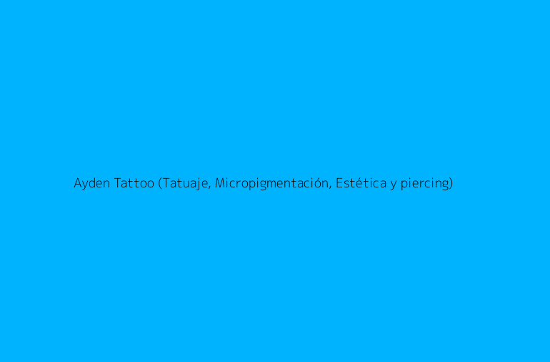 Ayden Tattoo (Tatuaje, Micropigmentación, Estética y piercing)
